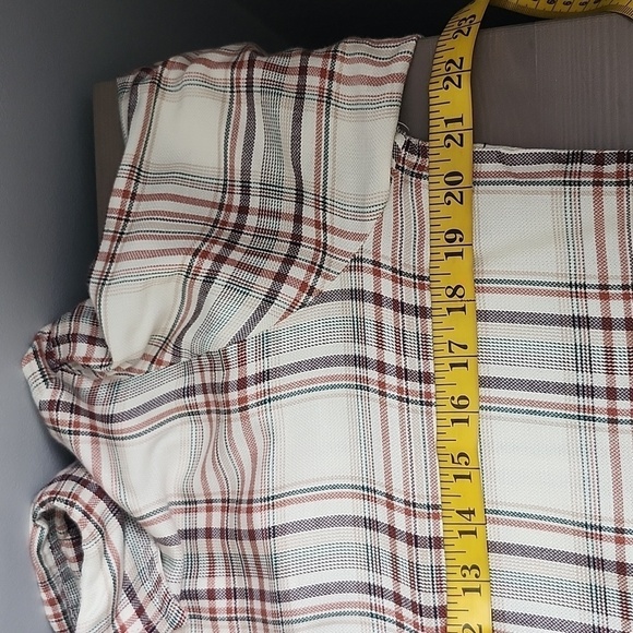 NWT MAX STUDIO plaid loose fit long casual button down shirt - Picture 8 of 13